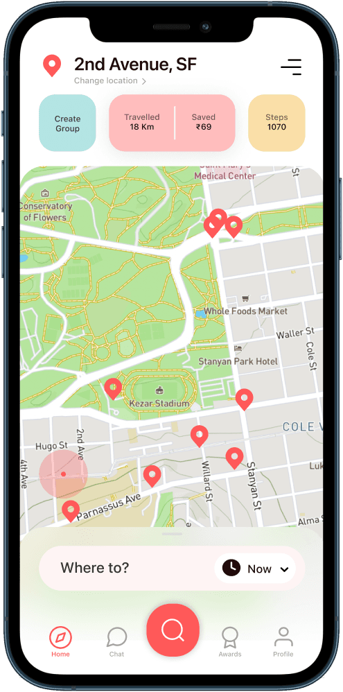 iPhone screen displaying WalkingPal app